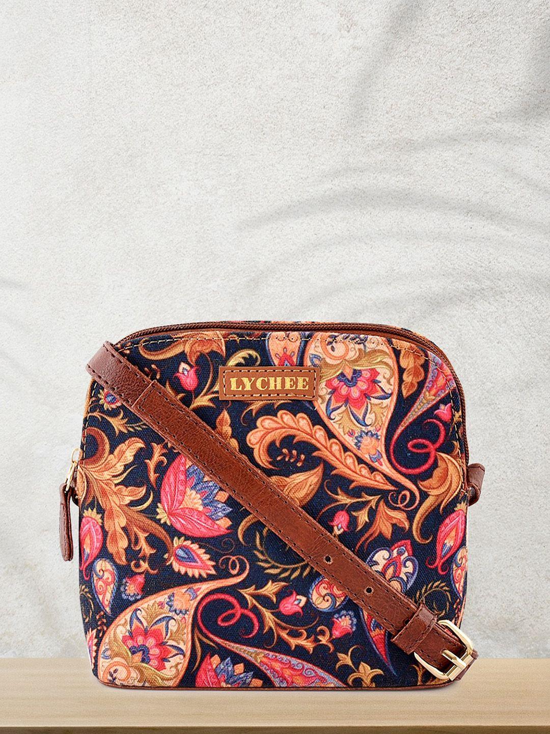 lychee bags ethnic motifs printed structured sling bag