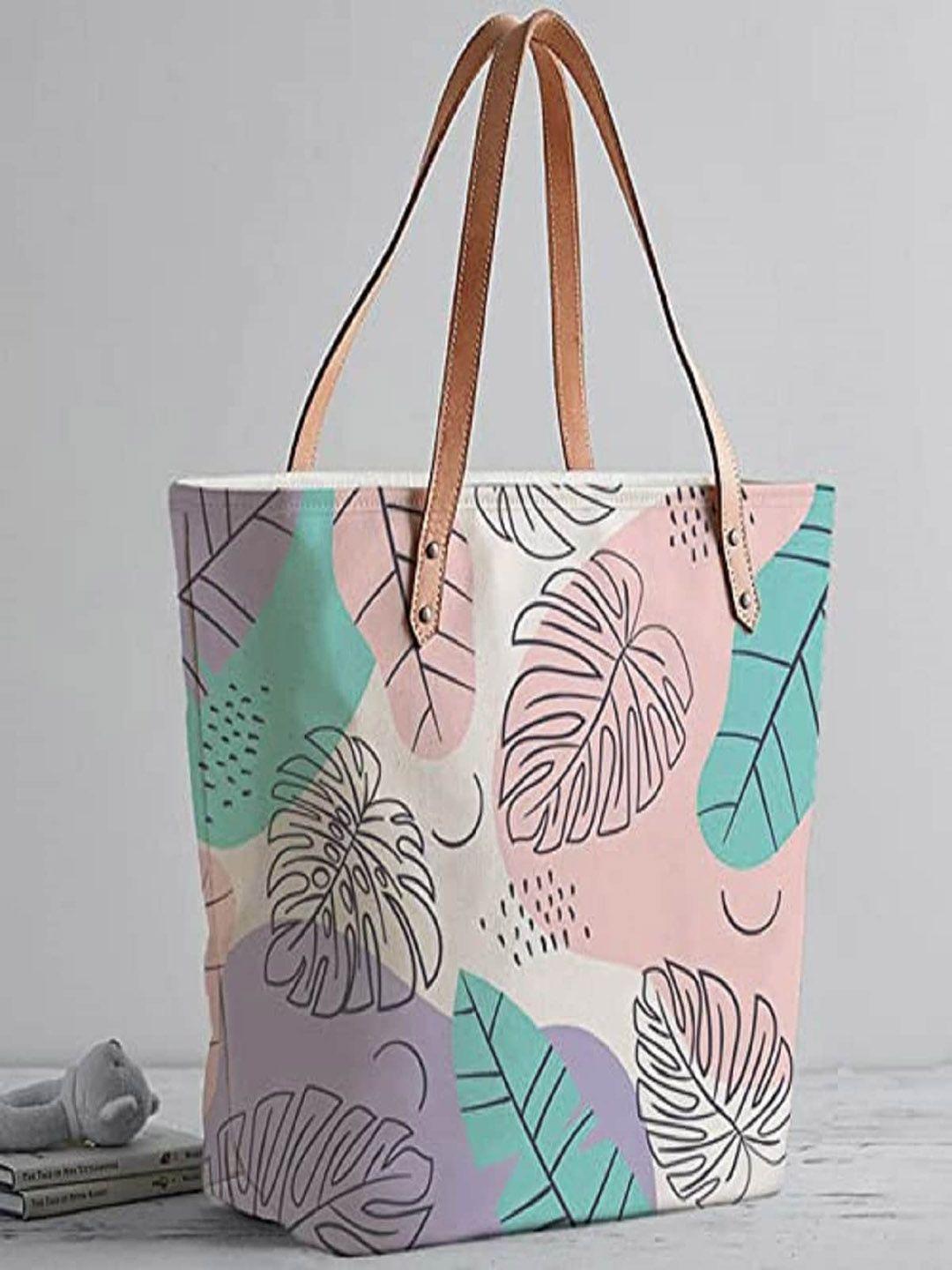 lychee bags floral printed structured tote bag