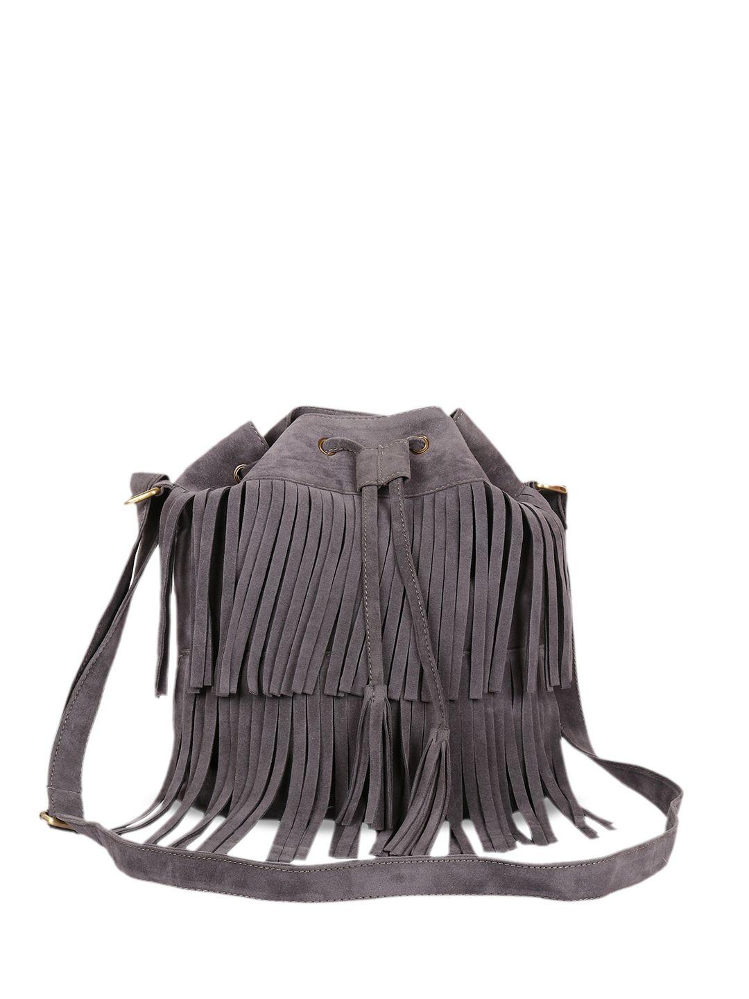 lychee bags grey solid sling bag