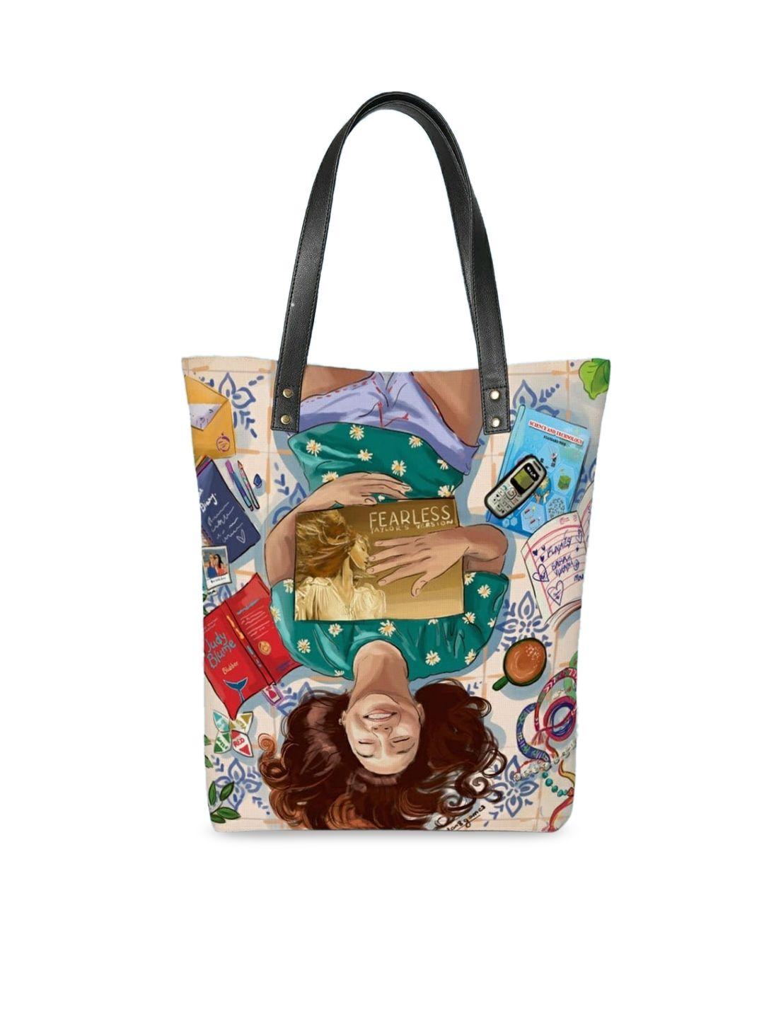 lychee bags printed oversized shopper tote bag