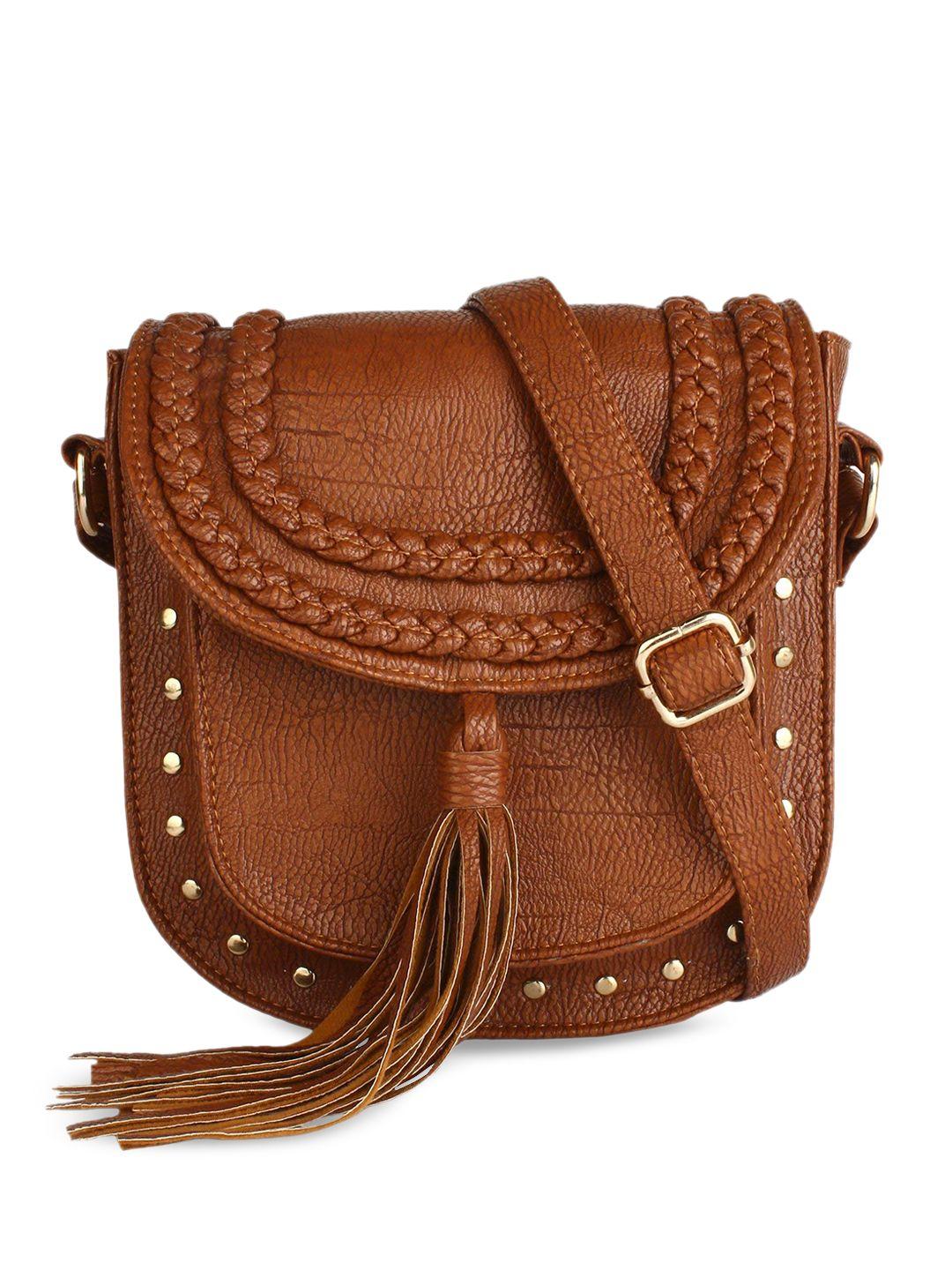 lychee bags rust brown solid sling bag