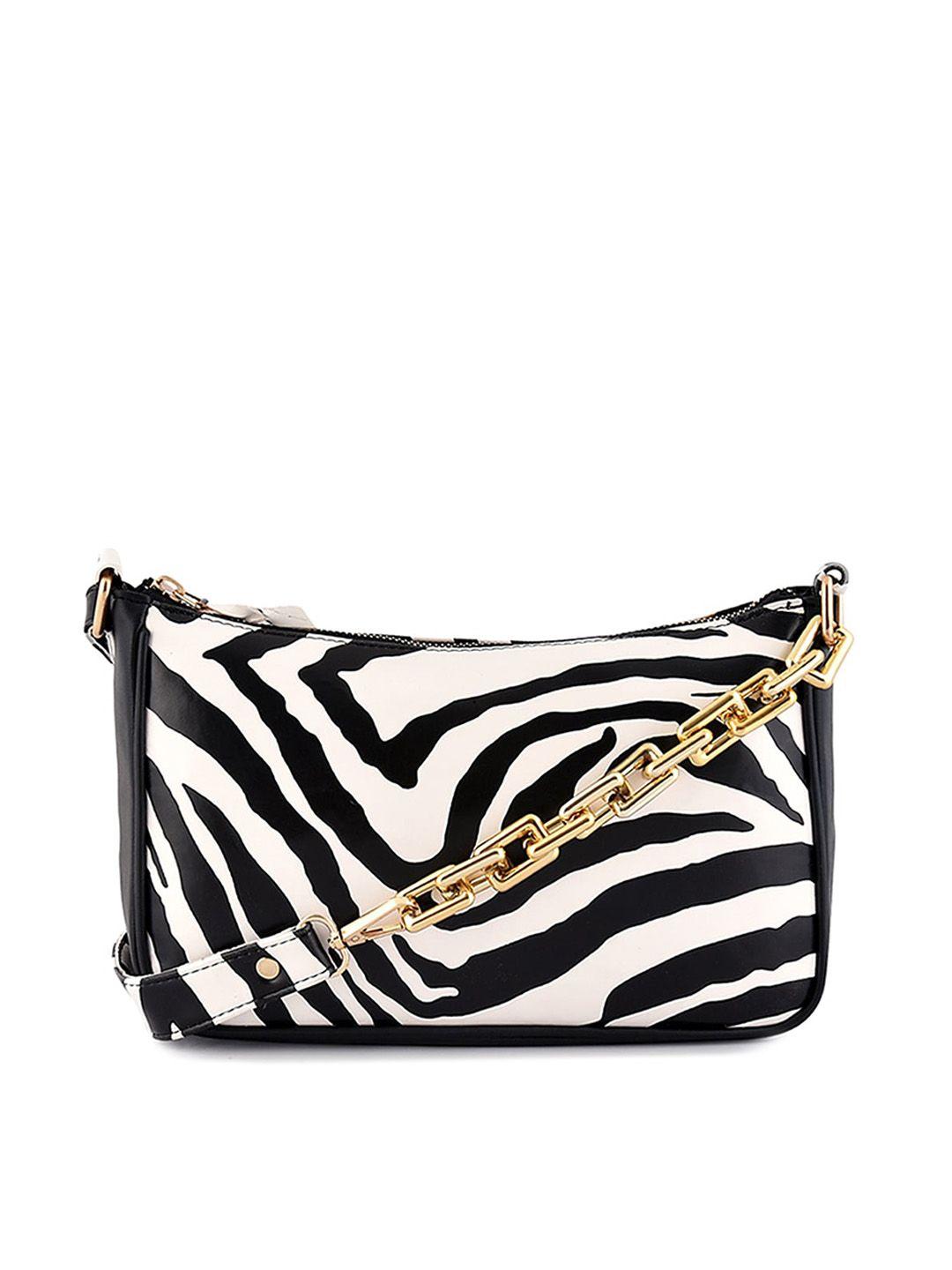 lychee bags white printed pu structured sling bag