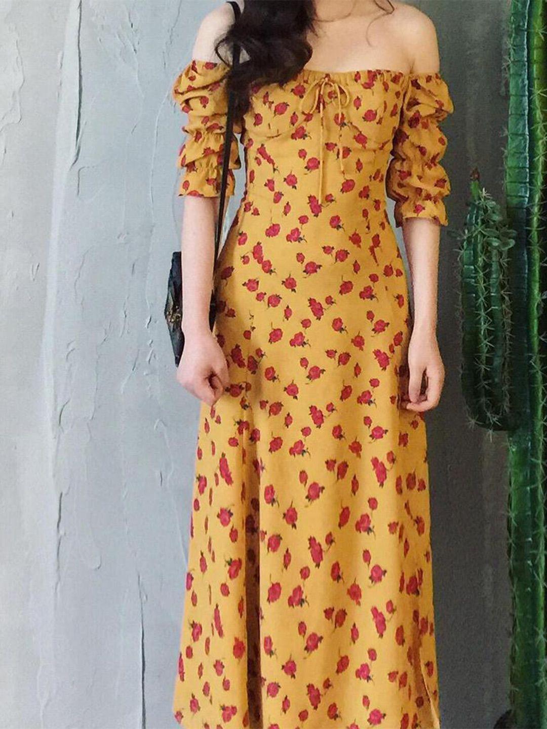 lyla floral printed a-line midi dress