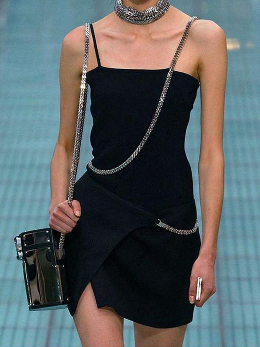 lyla shoulder straps sleeveless bodycon mini dress