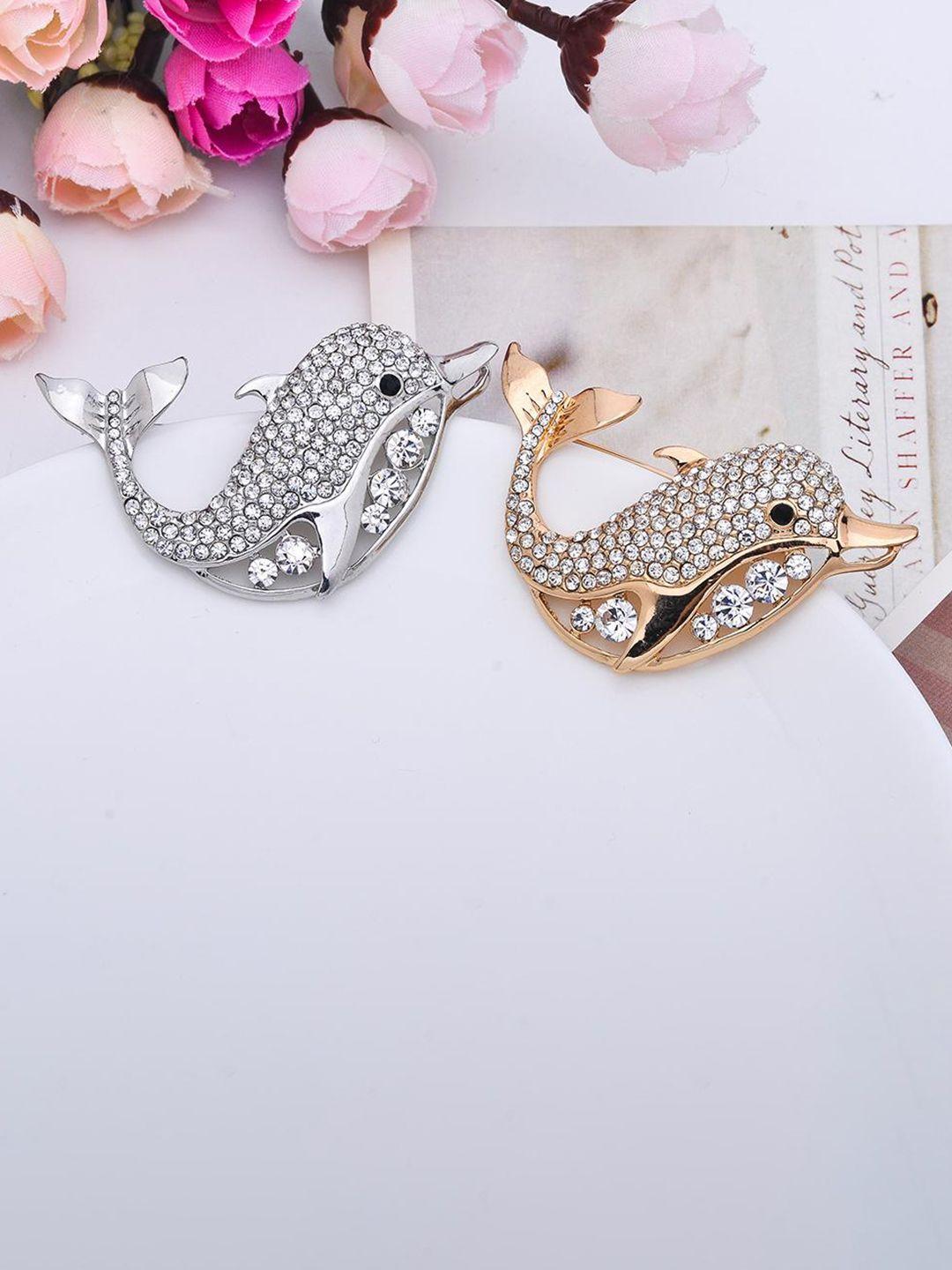 lyla women dolphin-charm minimal brooch