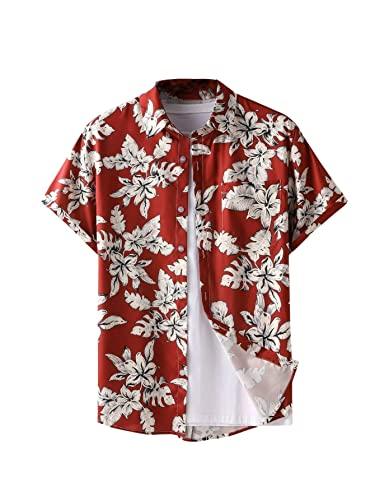 lymio casual shirt for men|| shirt for men|| men stylish shirt || men printed shirt (beach blue,red,rama) (2xl, red)