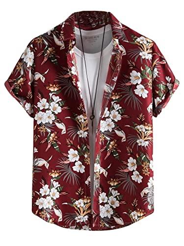 lymio casual shirt for men|| shirt for men|| men stylish shirt || men printed shirt (rose) (m, maroon)