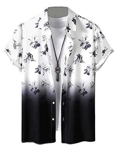 lymio casual shirt for men|| shirt for men|| men stylish shirt || men printed shirt (shed floral) (2xl, black)