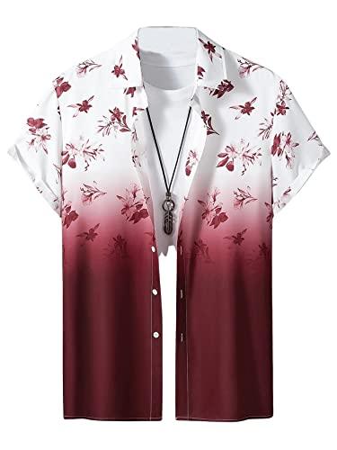 lymio casual shirt for men|| shirt for men|| men stylish shirt || men printed shirt (shed floral) (2xl, red)