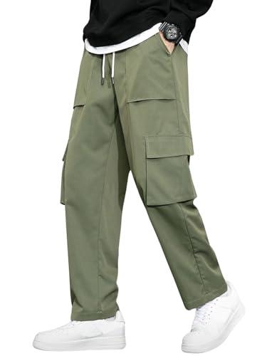 lymio men cargo || men cargo pants || men cargo pants cotton || cargos for men (cago-22-25) (l, green)