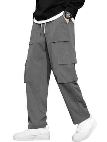 lymio men cargo || men cargo pants || men cargo pants cotton || cargos for men (cago-22-25) (m, grey)