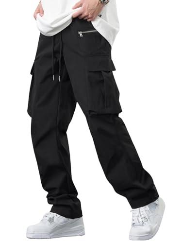 lymio men cargo || men cargo pants || men cargo pants cotton || cargos for men (cargo-05-08) (m, black)