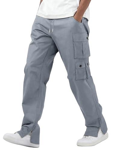 lymio men cargo || men cargo pants || men cargo pants cotton || cargos for men (cargo-30-33) (m, grey)