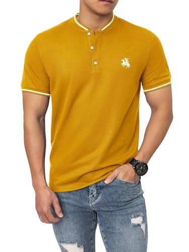 lymio men t-shirt || t-shirt for men || plain t shirt || t-shirt (polo-06-10) (l, musterd)