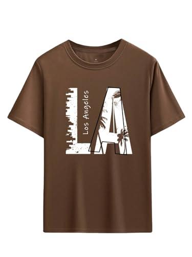 lymio men t-shirt || t-shirt for men || printed t shirt || t-shirt (t-la-1-5) (xl, brown)