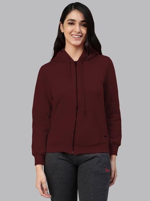 lyra burgundy cotton hooded sweatshirt