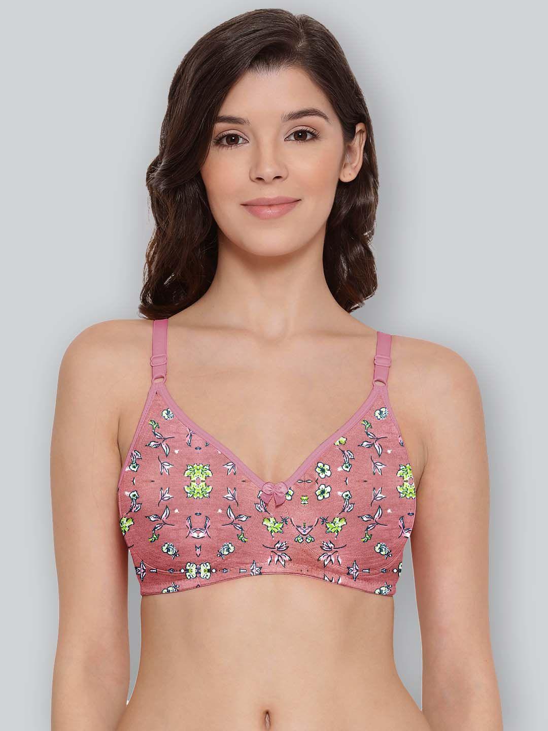 lyra floral printed full cotton coverage bra all day comfort