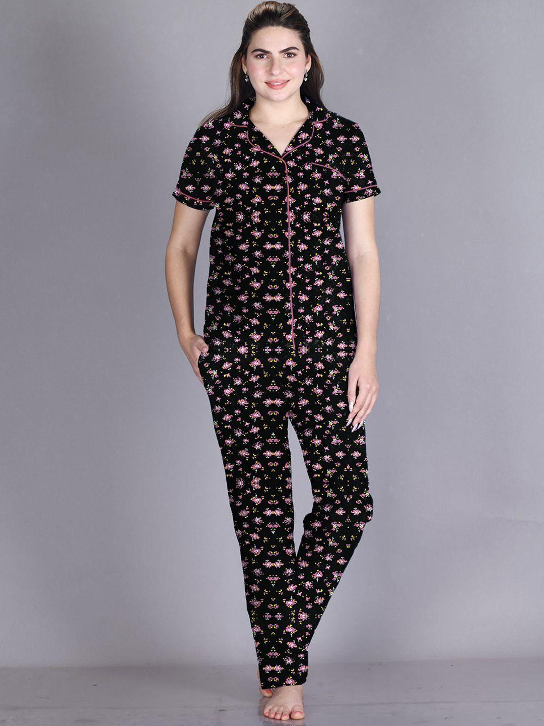lyra floral printed pure cotton night suit