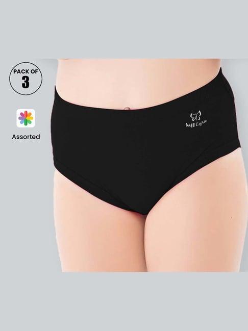 lyra kids black & pink cotton regular fit panty (pack of 3) - assorted