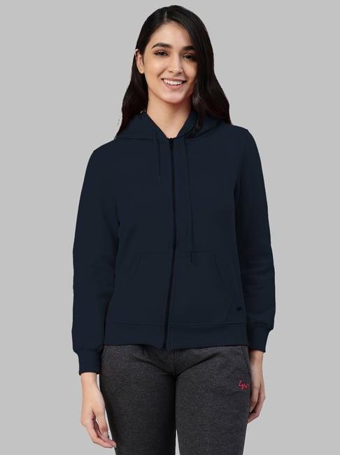 lyra navy cotton hooded sweatshirt