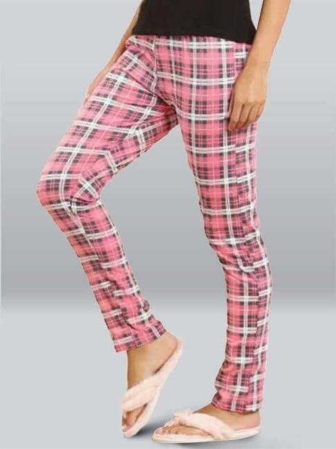lyra pink & white chequered pyjamas