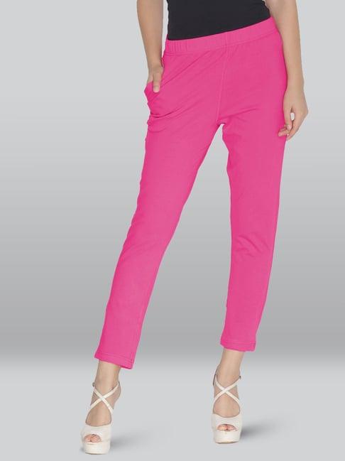 lyra pink cotton ankle length pants