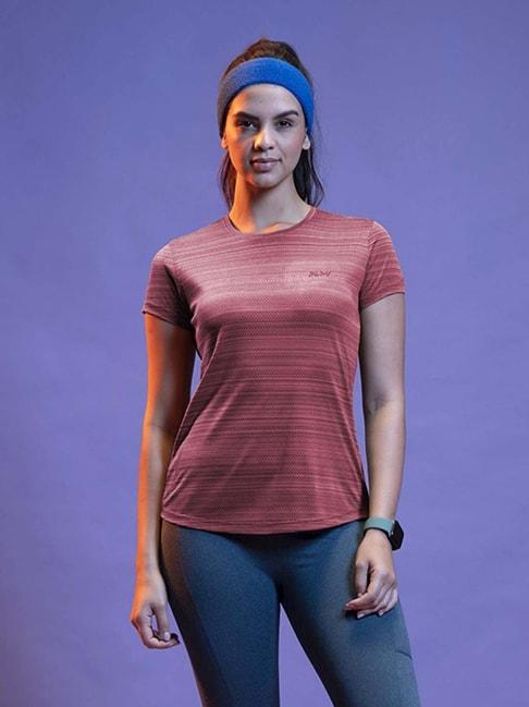 lyra pink self pattern sports t-shirt