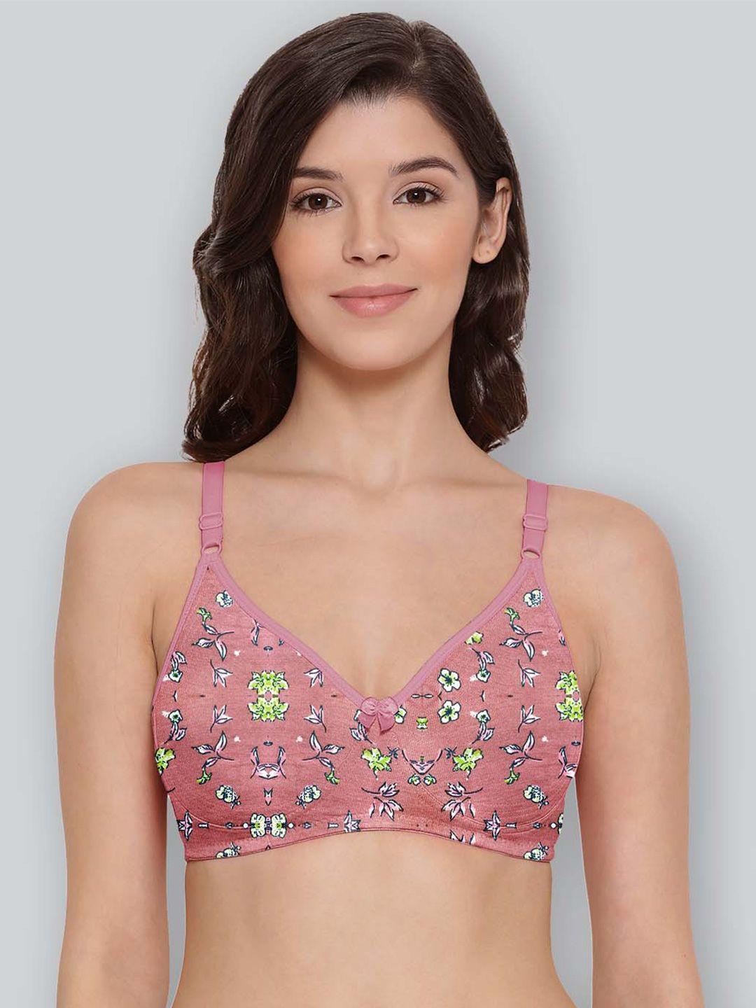 lyra printed cotton full coverage non padded anti odour t-shirt bra with all day comfort