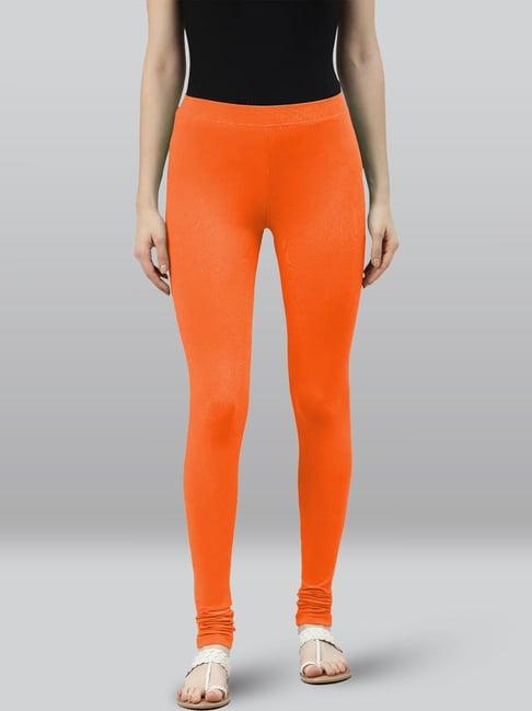 lyra saffron orange premium cotton full length leggings