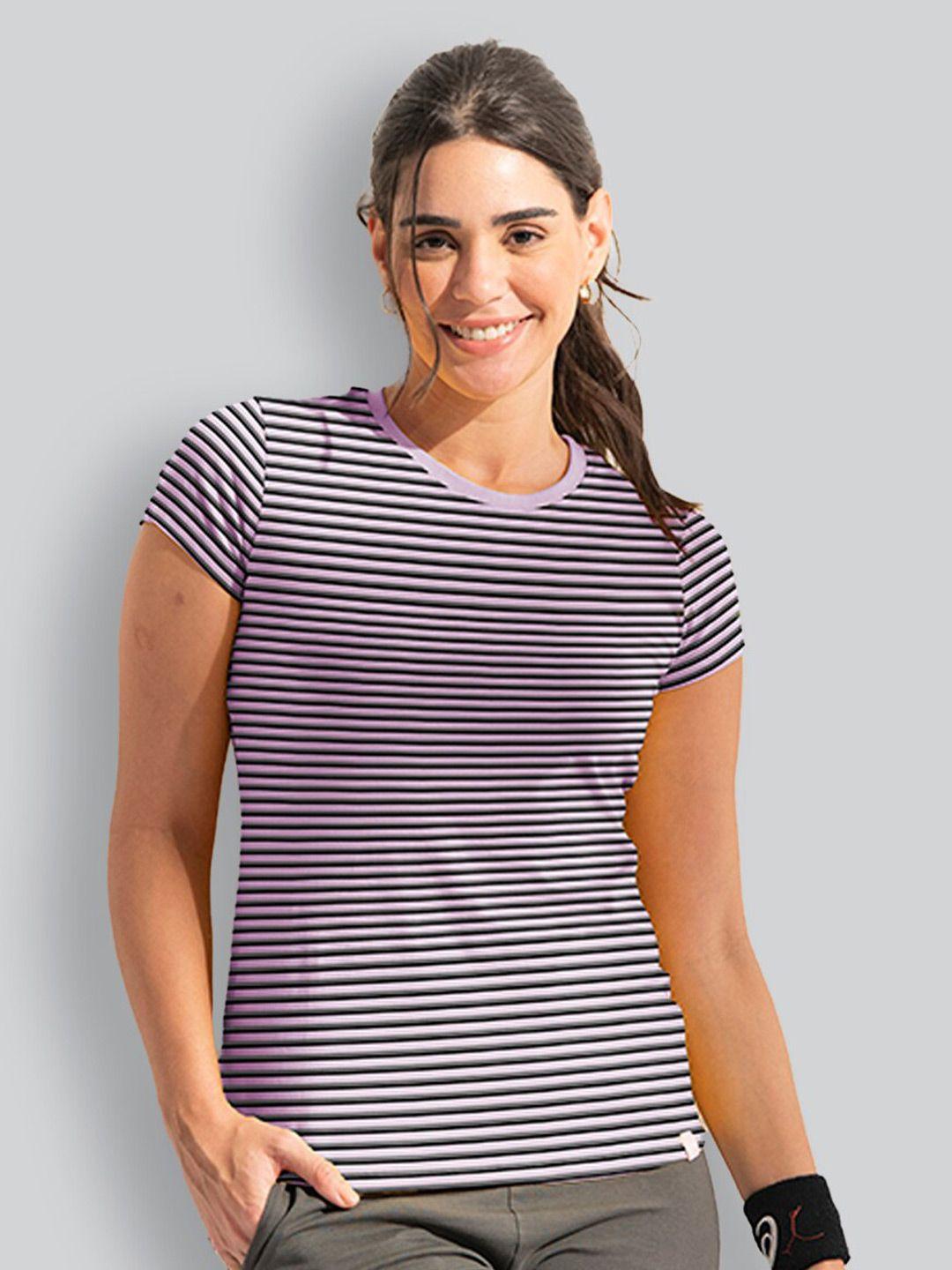 lyra striped anti odour cotton sports t-shirt