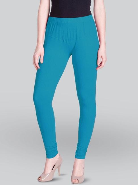 lyra teal blue cotton full length leggings