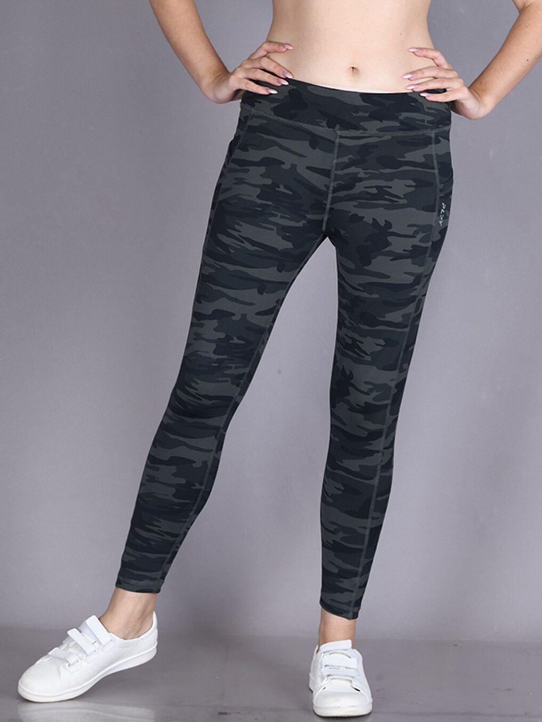 lyra women camouflage printed rapid-dry ankle-length gym tights