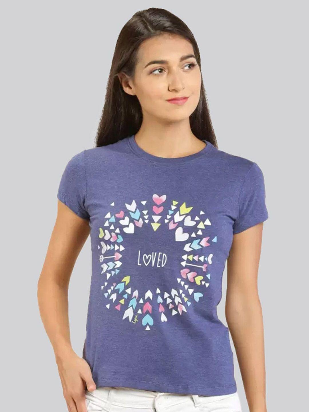 lyra women conversational printed cotton t-shirt