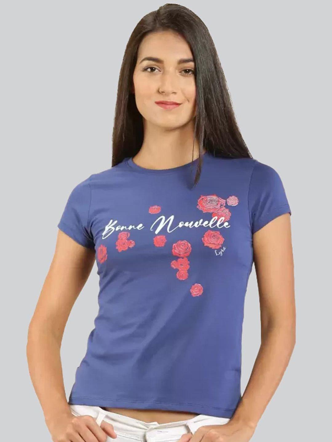 lyra women floral printed cotton t-shirt