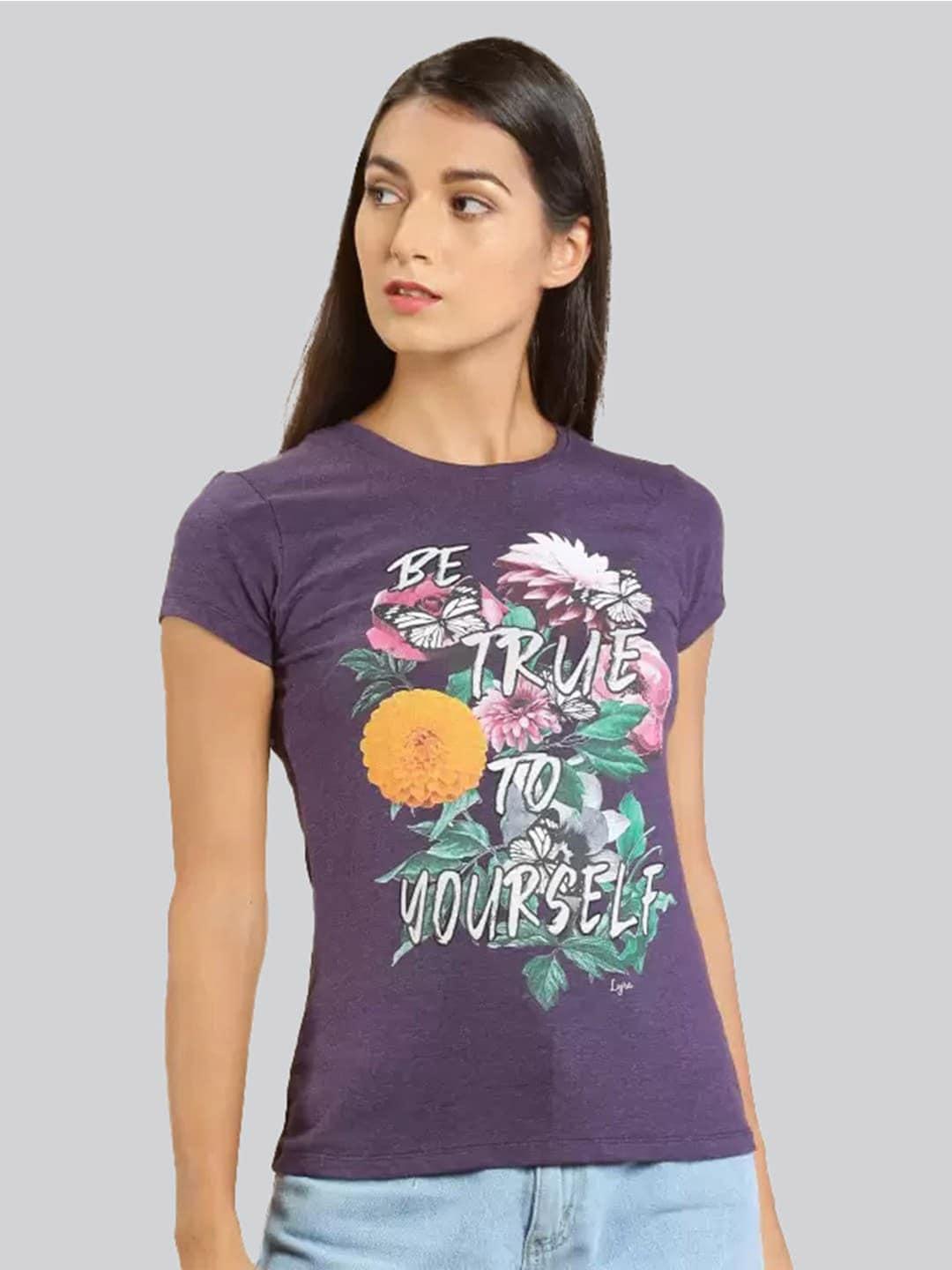 lyra women floral printed cotton t-shirt