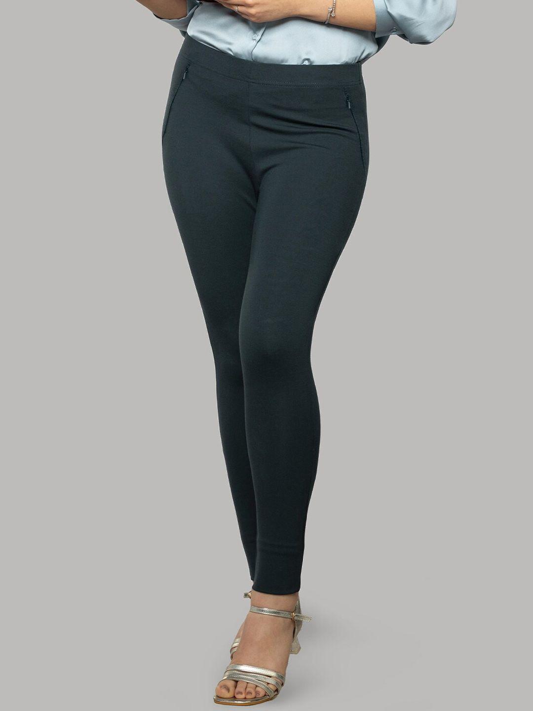 lyra women grey original regular fit mid-rise trousers