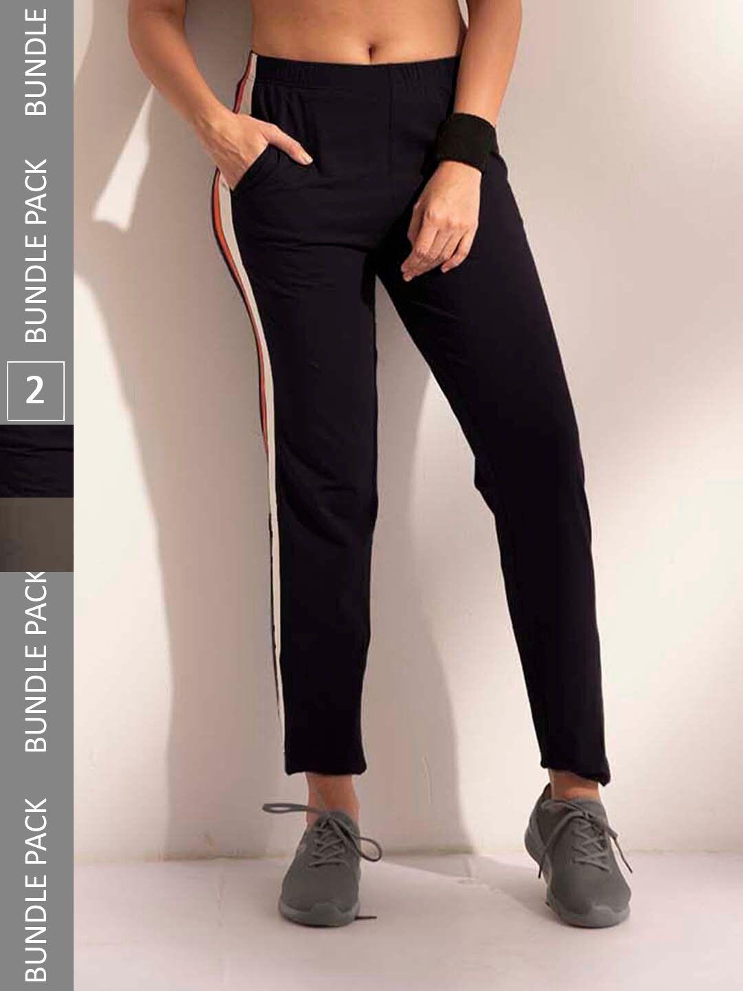 lyra-women-pack-of-2-assorted-cotton-relaxed-fit-anti-odour-track-pants