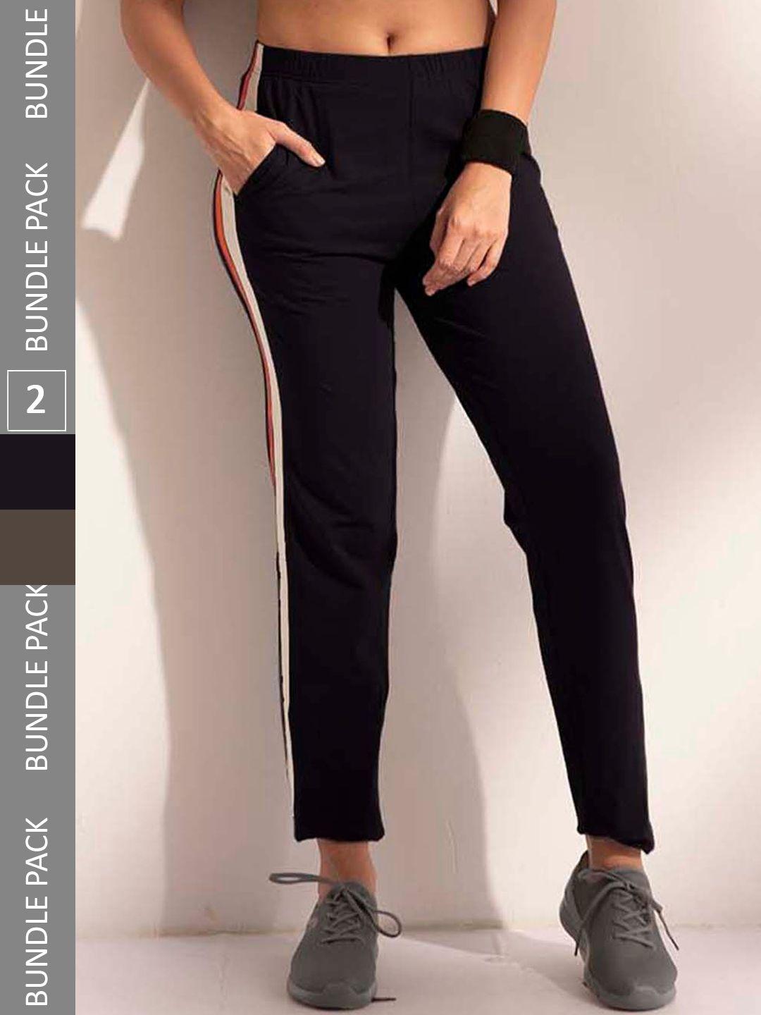 lyra-women-pack-of-2-assorted-cotton-relaxed-fit-track-pants-with-anti-odour-technology