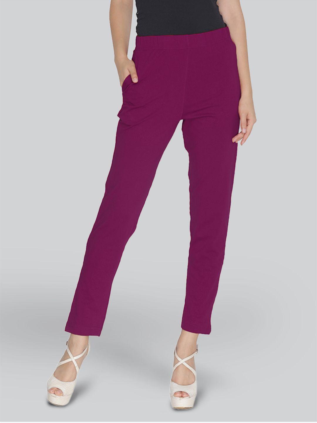 lyra women pink smart solid trouser