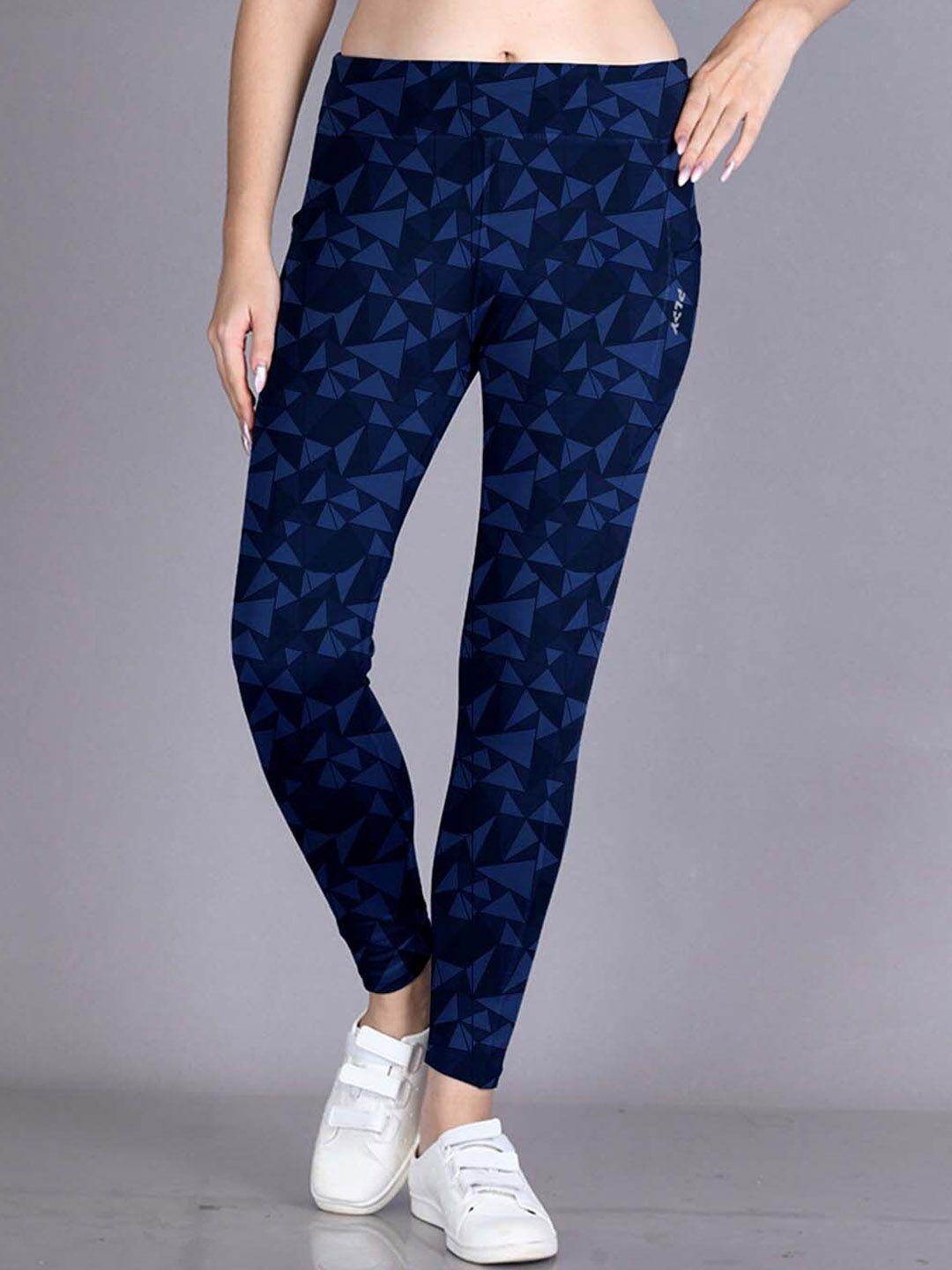 lyra women plus size rapid-dry geometric printed ankle-length gym tights