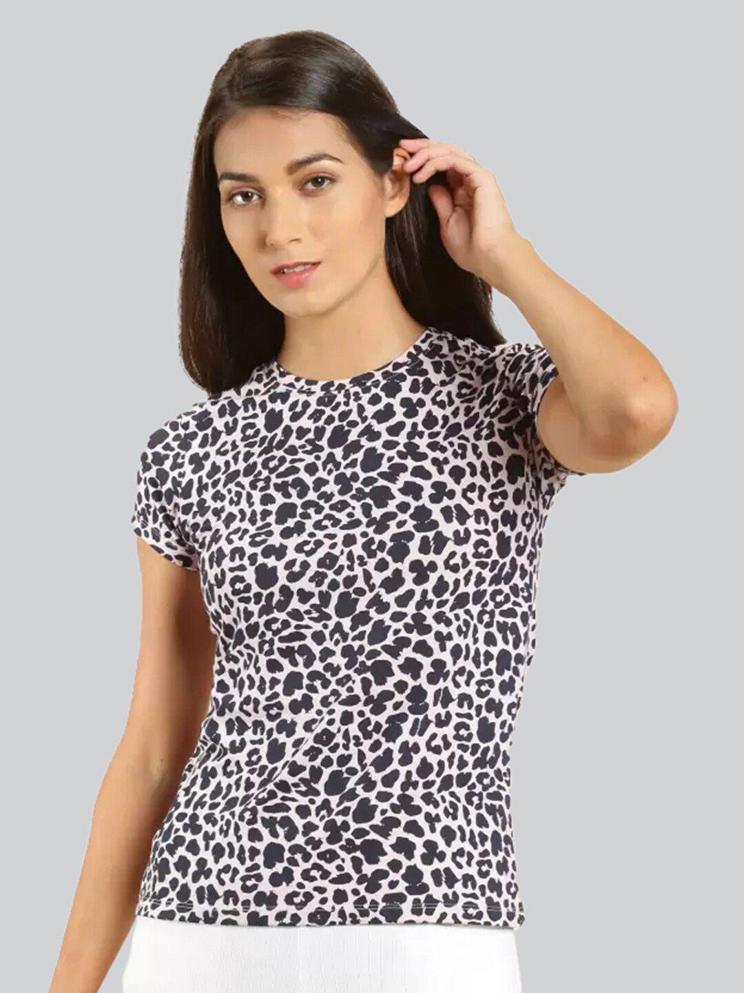 lyra women printed round neck cotton t-shirt
