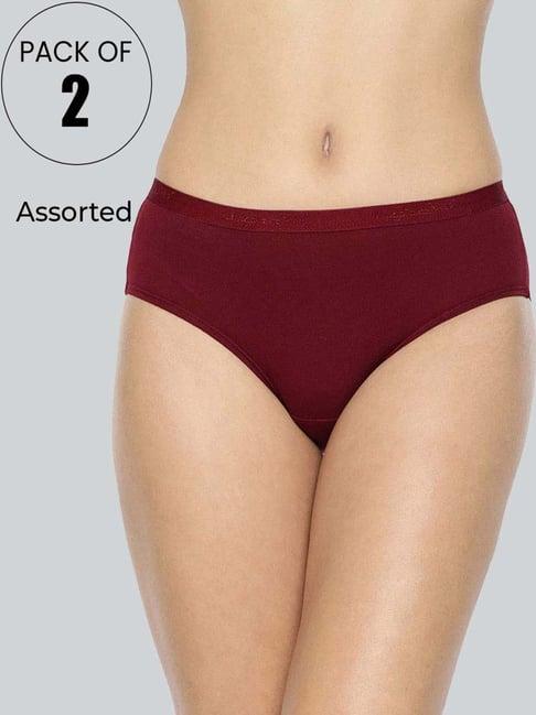 lyra assorted color cotton hipster panties - pack of 2