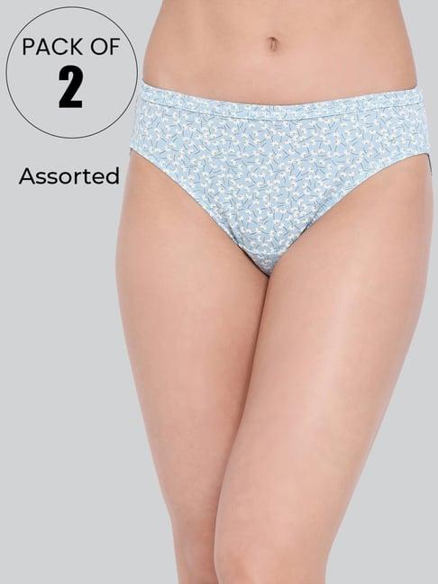 lyra assorted color cotton printed hipster panties - pack of 2