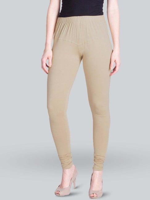 lyra beige cotton full length leggings