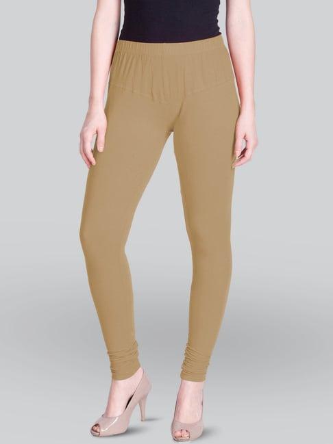 lyra beige cotton full length leggings