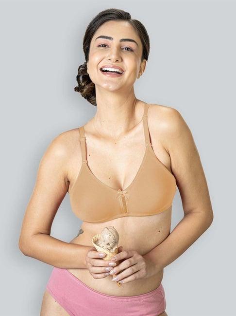 lyra beige cotton t-shirt bra