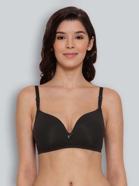 lyra black cotton seamless bra