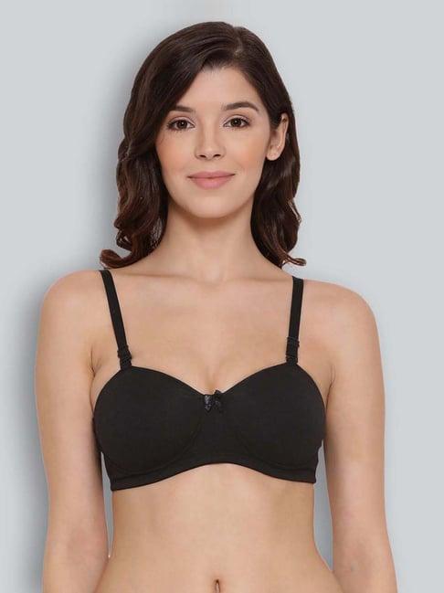 lyra black cotton seamless bra