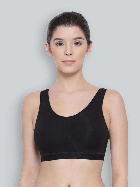 lyra black cotton sports bra