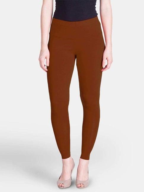 lyra brown cotton ankle length leggings